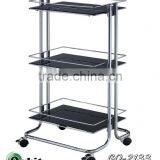 Wooden Kitchen Dining Wine Trolley Cart, Folding Storage Rack With Wheels thumbnail-4