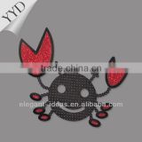 Custom crab hotfix sequins motif in laser cutting applique