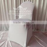 White Universal Ruched at Back Spandex Chair Cover Pleated Lycra Chair Cover for Wedding Decor thumbnail-4