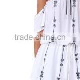 Latest Design Embroidery Romper off Shoulder Trendy Lady Romper thumbnail-4