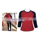 Women t - Shirt 3/4 Sleeve Raglan Baseball, 100% Cotton thumbnail-1