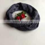 Acrylic black color fashion winter knitted round neck scarf factory