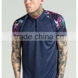 2016 Fashion Design Mens Baseball Jersey With Sublimation Printed Sleeves 100% Polyester Curved Hem 1/4 Zipper Baseball T Shirt thumbnail-1