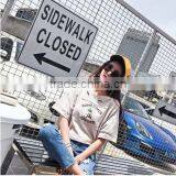 In the Summer of 2017 the New Women's Wear Loose Hole Round Collar Short Sleeve T-shirt Female Students Brief Paragraph Joker thumbnail-4