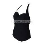 Professional Women Black One-Piece Slim Swimwear thumbnail-3