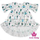 Best Selling FAUX SUEDE Long Front Long Back Printed Ruffle Stylish Little Girls Boutique Dresses Children Frock Model thumbnail-4