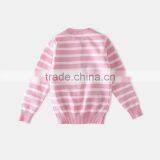 S60600B Girl Stripe Sweaters Cartoon Patch Girls Cardigan Cotton Outerwear thumbnail-3
