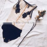 Runwaylover 5379 Europea Transparent Sexy Embroider Bodysuit thumbnail-1