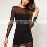 Mini Dress With Mesh Panel thumbnail-1