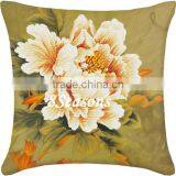 Custom Available Multicolor Flower Pattern Square Throw Pillow Cotton Cross Stitch thumbnail-2