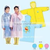 kids raincoats and ponchos Disposable cheap yellow poncho raincoat for children/kids