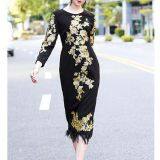 High Quality Designer Clothing Women Fashion Embroidery Long Party Prom Dress China Wholesale thumbnail-2