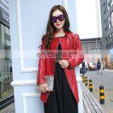 Haining Genuine Sheepskin Girls Leather Jacket Women Long Coat thumbnail-5