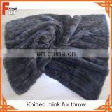 Hand Knitted Real Mink Fur Throw