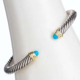 Sterling Silver Inspired 5mm Turquoise Cable Classics Bracelet for Women