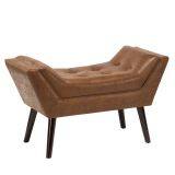 Antique Ottoman Chair With Solid Wood Feet,Micro Fiber Stools for Living Room HL7016 thumbnail-1