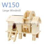 educational wooden Solar watermill toys