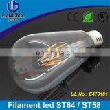 Langma 4W 6W 8W Retro Screw E27 E26 AC110V AC230V Vintage Edison Filament Light Bulb ST64 St58 Led CE/Rohs/UL Certified thumbnail-2