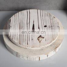 Farmhouse White Lazy Susan Round Tray Vintage Style Turntable Cabinet Organizer thumbnail-2