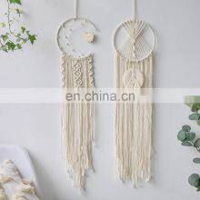 Злой глаз. Ловец снов. Вязаная сова. Макраме вешалка для стены. Ловец снов в виде луны. Тапис. Акриш мюрал. Для бохо стиля декора стены. Домашний декор thumbnail-2