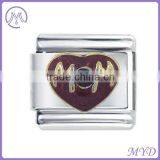 Mother's Day Mom and Flower Italian Charms in 304 Stainless Steel Bracelet thumbnail-4