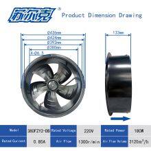 380mm Circular Single-Flange External Rotor Axial Fan Industrial Equipment Cabinet Energy Reserve Cooling Fan thumbnail-2