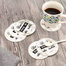 Funny Coffee Coaster Glass Pads, Coffee Table Coasters, Tempered Glass Drink Coasters thumbnail-2