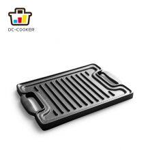 Cast Iron Grill Tray 36*26cm Uncoated Barbecue Tray Non-stick Household Iron Plate Cooking Outdoor Rectangular Charcoal Fire Pan