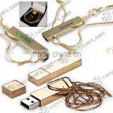 Gift box packing gold usb flash drive with necklace                        
                                                Quality Choice
