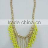 FASHION BEAD/CHAIN FRINGE NECKLACE thumbnail-1