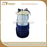 China Supplier Paper Flowers Box Round Box Round Gift Box With Silk Ribbon