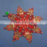 Christmas Table Cloth With the Embroidery of Candles,ribbons and Bells