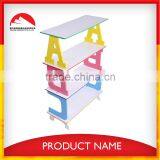 EN71 MDF material wooden four layer shelf for kids