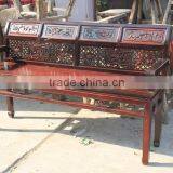 Chinese Antique Style Hand Carved Solid Wood Sofa Set thumbnail-2