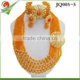 JQ005-5 Charming Women Orange Jewelry Display Set For Party Necklace