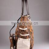 2537- Jangle Style Snake Texture Cloth Material Match PU Shopper Hobo Bag thumbnail-4