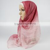 Embroidery two tone color 100% silk Fashion Hijab
