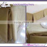 Wholesale Hotel Bed Skirt With Side Pleats, Fitted Bed Skirt, Striped Bed Skirts, Light Coffee thumbnail-1