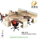Contemporary L-shape Wooden 120 Degree Office Workstation thumbnail-3