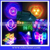 Rotating 1 watt rgb 3d animation laser 5-in-1 with multi effects in one unit