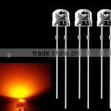 Clear Lens 5mm Orange Straw Hat Led Emitting Diode From Shenzhen Factory