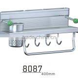 Wall Mounted Rustic Black Metal Kitchen Spice Rack & Paper Towel Holder / Bathroom Basket & Towel Bar thumbnail-5