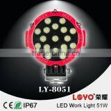 51 Watt 7" Jeep Led Spot Lamp Offroad 51w Round Led Working Light