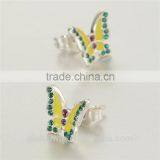 New Design Fashion Cheap Factory Direct Sale Butterfly Enamel Earrings thumbnail-2