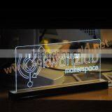 Popular Blue Light Custom Led Acrylic Sign With Base Manufacturer thumbnail-5