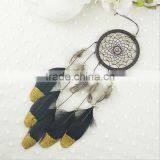 Promotional Christmas Gift Ornament Home Room Interior Decoration Accessories Handmade Traditional Black Leather Dream Catcher thumbnail-3