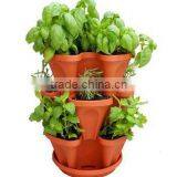 Stackable Garden Planter Herb Flower Pots Indoor Outdoor Round Clover thumbnail-2