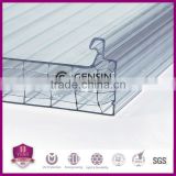 16-25mm 7-wall D-structure Locking Polycarbonate System Suitable for Curved Roofing