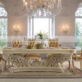 European Peacock Design Royal Rectangle Dining Table, Pure Hand Carved Upholstery Dining Chair And Furniture(MOQ=1 SET) thumbnail-4