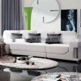 Genuine Leather L Shape Modern White Sofa thumbnail-1